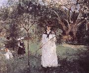 Berthe Morisot Catching the butterfly Sweden oil painting artist